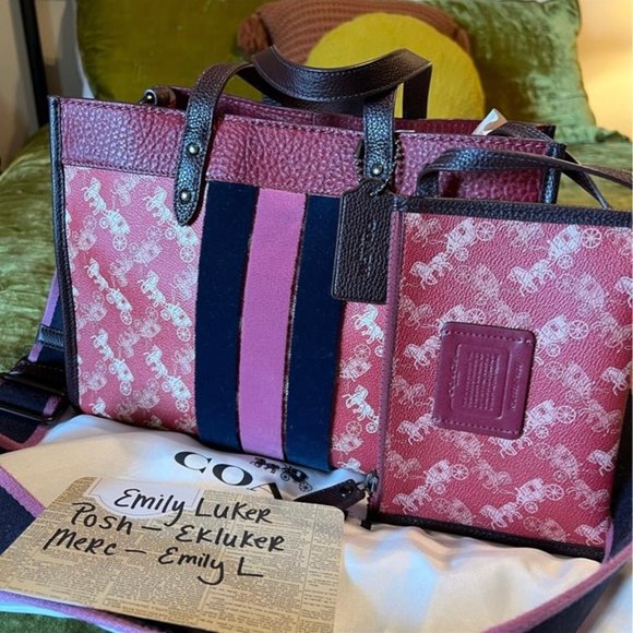 Coach Red Horse and Carriage Field Tote - Picture 1 of 7